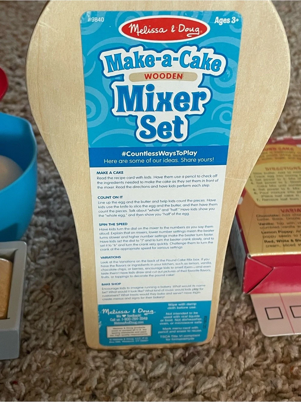 Melissa & Doug Make a Cake Wooden 11pc Mixer Set Complete EUC